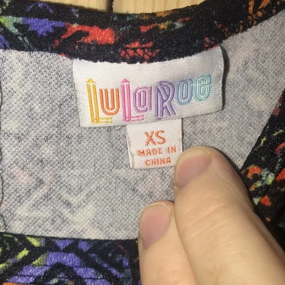 LuLaRoe Dress Multi-colored Pockets XS - Picture 3 of 6